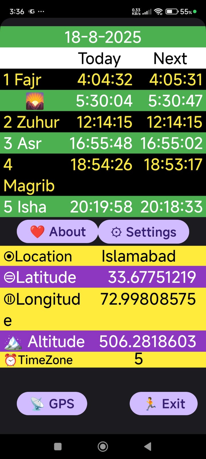 Prayer Times