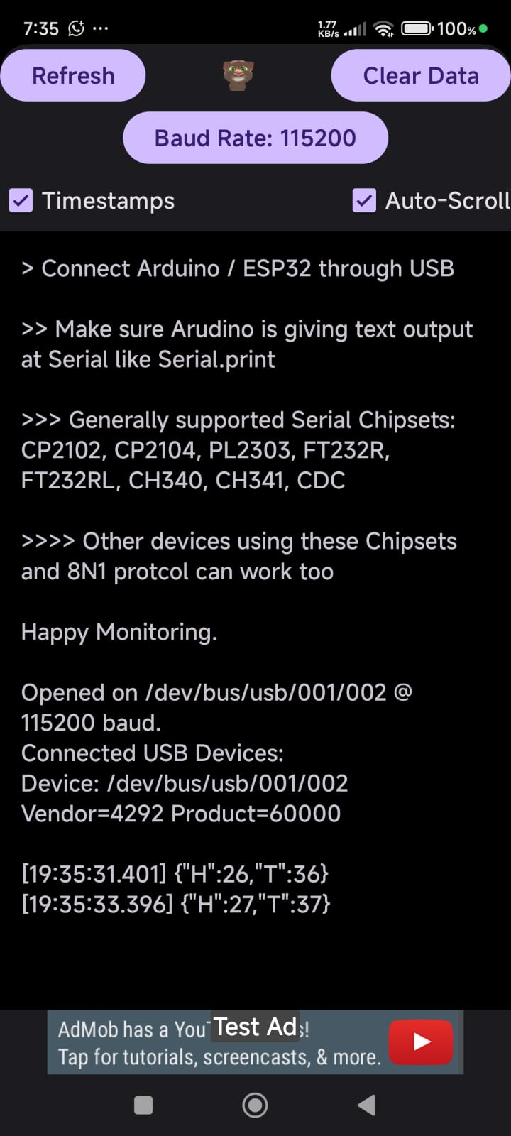Serial Monitor Arduino ESP32